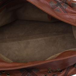 Pre Owned Bottega Veneta Orange Leather Boston Bag