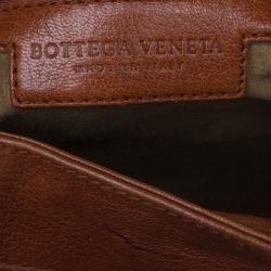 Pre Owned Bottega Veneta Orange Leather Boston Bag