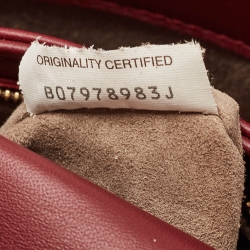 Pre Owned Bottega Veneta Dark Red Intrecciato Leather Small Olimpia Shoulder Bag