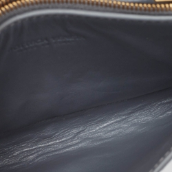 Pre Owned Bottega Veneta Grey Intrecciato Leather Flap Strap Wallet