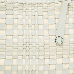 Pre Owned Bottega Veneta Light Blue/White Intrecciato Leather Tote