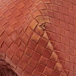 Pre Owned Bottega Veneta Brick Brown Intrecciato Leather Tote