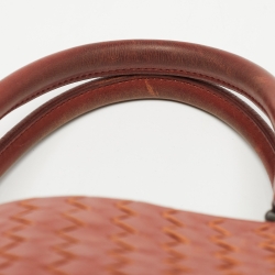 Pre Owned Bottega Veneta Brick Brown Intrecciato Leather Tote