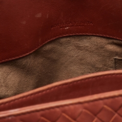 Pre Owned Bottega Veneta Brick Brown Intrecciato Leather Tote