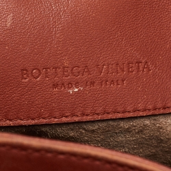 Pre Owned Bottega Veneta Brick Brown Intrecciato Leather Tote