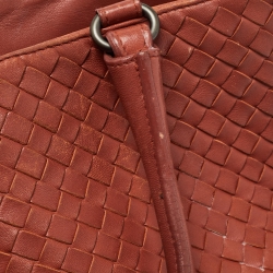 Pre Owned Bottega Veneta Brick Brown Intrecciato Leather Tote