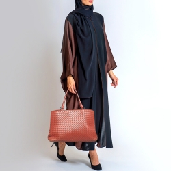 Pre Owned Bottega Veneta Brick Brown Intrecciato Leather Tote