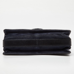 Pre Owned Bottega Veneta Blue/Black Suede and Leather Rialto Shoulder Bag