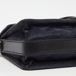 Pre Owned Bottega Veneta Blue/Black Suede and Leather Rialto Shoulder Bag