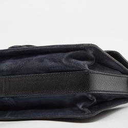 Pre Owned Bottega Veneta Blue/Black Suede and Leather Rialto Shoulder Bag