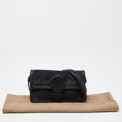 Pre Owned Bottega Veneta Blue/Black Suede and Leather Rialto Shoulder Bag