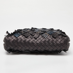 Pre Owned Bottega Veneta Metallic Intrecciato Leather Nodini Crossbody Bag