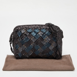 Pre Owned Bottega Veneta Metallic Intrecciato Leather Nodini Crossbody Bag