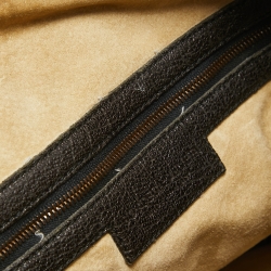 Pre Owned Bottega Veneta Black Shimmer Intrecciato Leather Buckle Detail Hobo