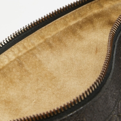 Pre Owned Bottega Veneta Black Shimmer Intrecciato Leather Buckle Detail Hobo