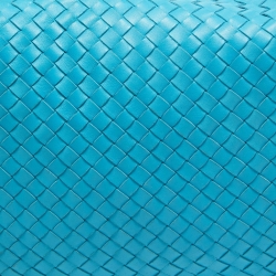 Pre Owned Bottega Veneta Light Blue Intrecciato Leather Large Veneta Hobo