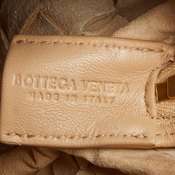 Pre Owned Bottega Veneta Beige Intrecciato Leather Mini Loop Camera Crossbody Bag