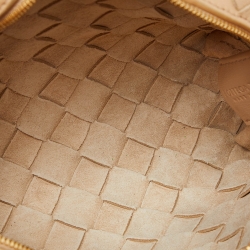 Pre Owned Bottega Veneta Beige Intrecciato Leather Mini Loop Camera Crossbody Bag