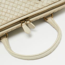 Pre Owned Bottega Veneta Cream Intrecciato Leather Frame Hobo