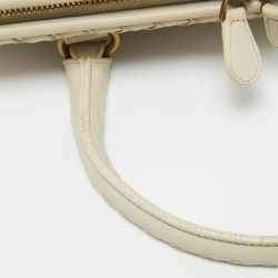 Pre Owned Bottega Veneta Cream Intrecciato Leather Frame Hobo
