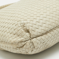 Pre Owned Bottega Veneta Cream Intrecciato Leather Frame Hobo