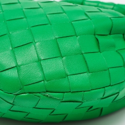 Pre Owned Bottega Veneta Green Intrecciato Leather Mini Jodie Hobo