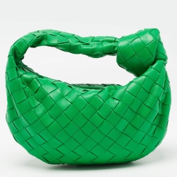 Pre Owned Bottega Veneta Green Intrecciato Leather Mini Jodie Hobo