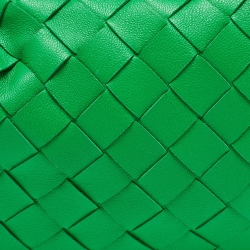 Pre Owned Bottega Veneta Green Intrecciato Leather Mini Jodie Hobo