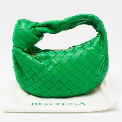 Pre Owned Bottega Veneta Green Intrecciato Leather Mini Jodie Hobo