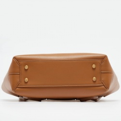 Pre Owned Bottega Veneta Brown Intrecciato Leather Arco Tote