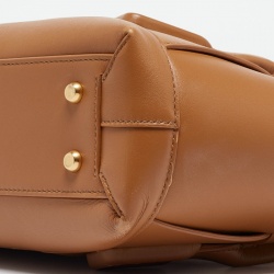 Pre Owned Bottega Veneta Brown Intrecciato Leather Arco Tote