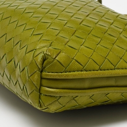 Pre Owned Bottega Veneta Green Intrecciato Leather Nodini Crossbody Bag