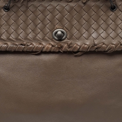 Pre Owned Bottega Veneta Beige Intrecciato Leather Top Handle Bag