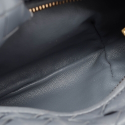 Pre Owned Bottega Veneta Grey Intrecciato Leather Mini Jodie Hobo