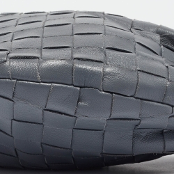 Pre Owned Bottega Veneta Grey Intrecciato Leather Mini Jodie Hobo