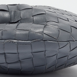 Pre Owned Bottega Veneta Grey Intrecciato Leather Mini Jodie Hobo