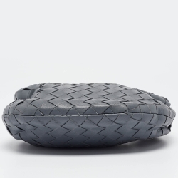 Pre Owned Bottega Veneta Grey Intrecciato Leather Mini Jodie Hobo