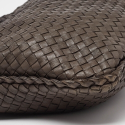 Pre Owned Bottega Veneta Brown Intrecciato Leather Large Veneta Hobo