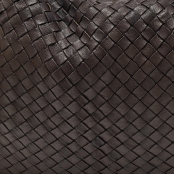 Pre Owned Bottega Veneta Brown Intrecciato Leather Large Veneta Hobo