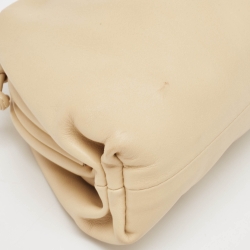 Pre Owned Bottega Veneta Light Beige Leather Mini The Pouch Bag