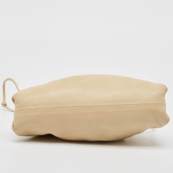 Pre Owned Bottega Veneta Light Beige Leather Mini The Pouch Bag