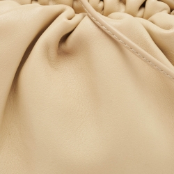 Pre Owned Bottega Veneta Light Beige Leather Mini The Pouch Bag