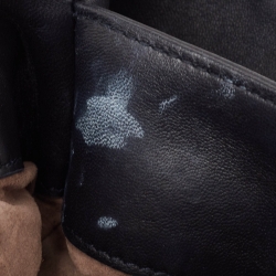 Pre Owned Bottega Veneta Navy Blue Intrecciato Leather Medium Olimpia Flap Shoulder Bag