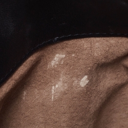 Pre Owned Bottega Veneta Navy Blue Intrecciato Leather Medium Olimpia Flap Shoulder Bag