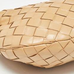 Pre Owned Bottega Veneta Beige Intrecciato Leather Mini Jodie Hobo