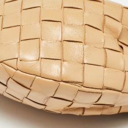 Pre Owned Bottega Veneta Beige Intrecciato Leather Mini Jodie Hobo