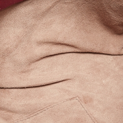 Pre Owned Bottega Veneta Dark Red Intrecciato Leather Nodini Crossbody Bag