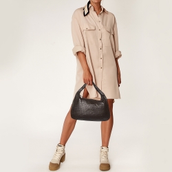Pre Owned Bottega Veneta Brown Intrecciato Leather Hobo