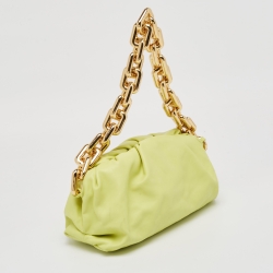 Pre Owned Bottega Veneta Light Green Leather The Chain Pouch Bag