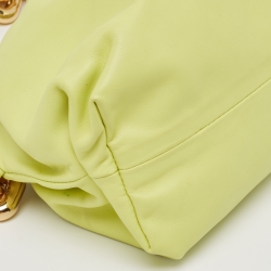 Pre Owned Bottega Veneta Light Green Leather The Chain Pouch Bag